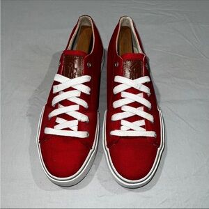Polo Ralph Lauren Men's Red Low Top Canvas Classic Sneaker Size 9D